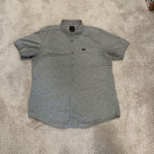 RVCA Gray Casual Button Down Shirt
